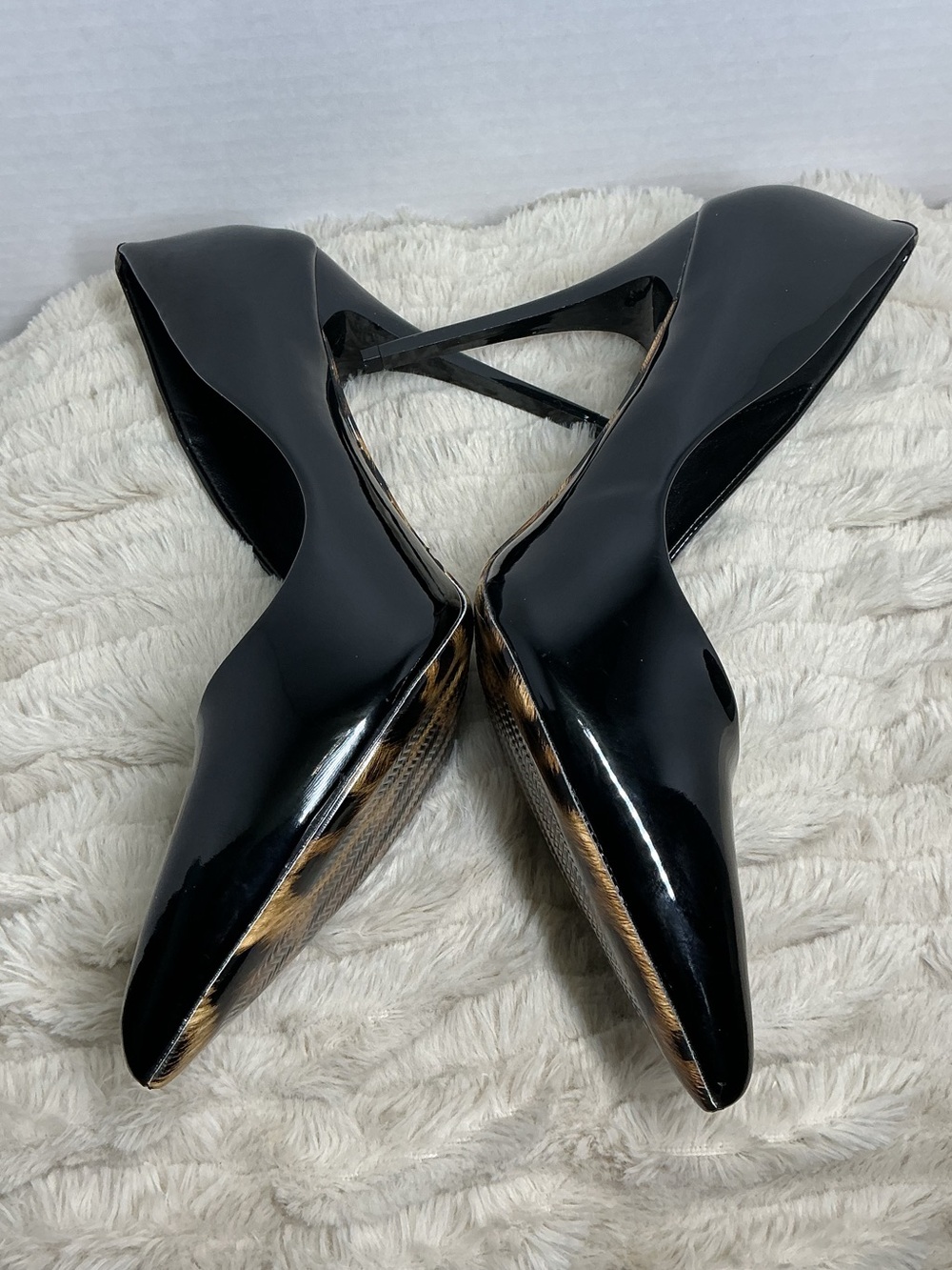 Azalea Wang Black Leopard Print Pointed Toe Stiletto Pumps Women’s Size 9 NWOB - Picture 12 of 16